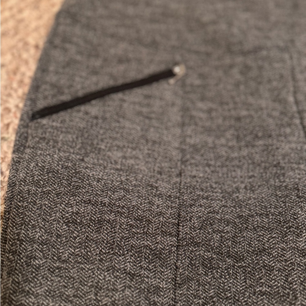 Gray Herringbone pants  with Black Accent